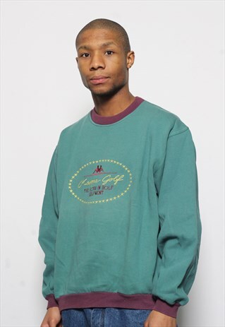 VINTAGE KAPPA GOLF EMBROIDERED LOGO SWEATSHIRT BLUE