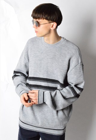 VINTAGE 90S GREY LIGHTWEIGHT JUMPER