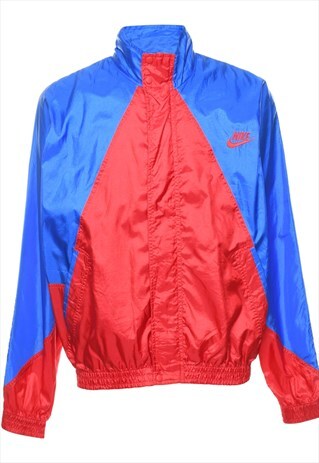 VINTAGE ADIDAS BLUE & RED TWO-TONE NYLON JACKET - M