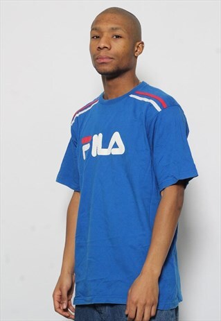 VINTAGE FILA BIG SPELL OUT LOGO T-SHIRT YELLOW