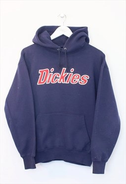 Vintage Dickies logo hoodie in navy blue. Best fits S