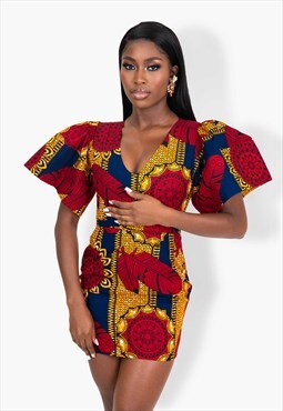 Tella African Print Mini Dress