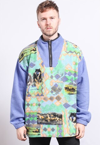 VINTAGE HALF ZIP FLEECE TOP