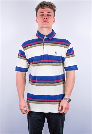 VINTAGE TOMMY HILFIGER MULTI STRIPE POLO SHIRT