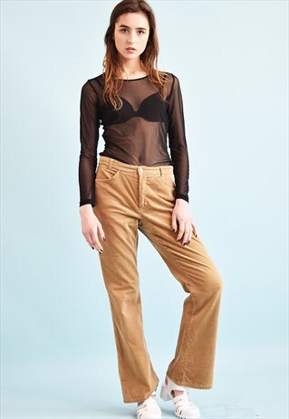 90'S RETRO MAC VELVET LOW WAIST FLARE TROUSERS