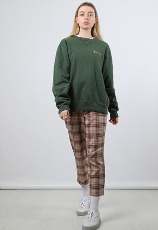 VINTAGE CHAMPION MEDIUM GREEN SPELL OUT SWEATSHIRT