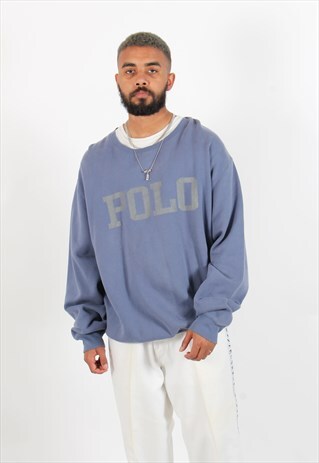 VINTAGE POLO RALPH LAUREN SWEATSHIRT BLUE