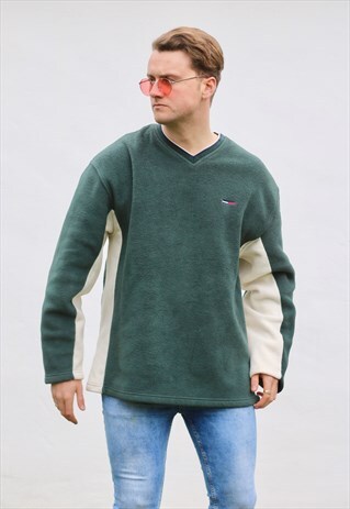 TOMMY HILFIGER USA FERN GREEN FLEECE SWEATSHIRT