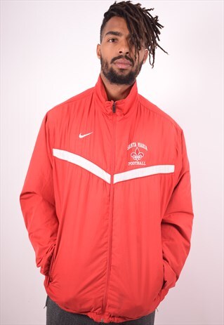 NIKE MENS VINTAGE TRACKSUIT TOP JACKET XL RED 90S