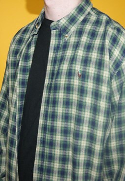 Vintage Y2K Ralph Lauren Cotton Check Flannel Overshirt, XL