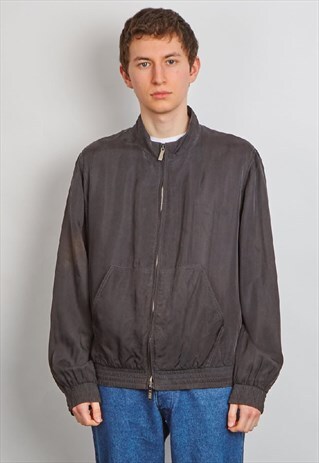VINTAGE 90'S ARMANI BLACK BOMBER JACKET