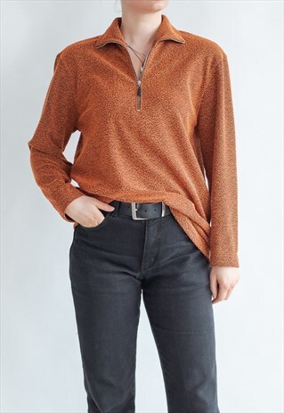 VINTAGE 00S HALF ZIP JUMPER IN MUSTARD