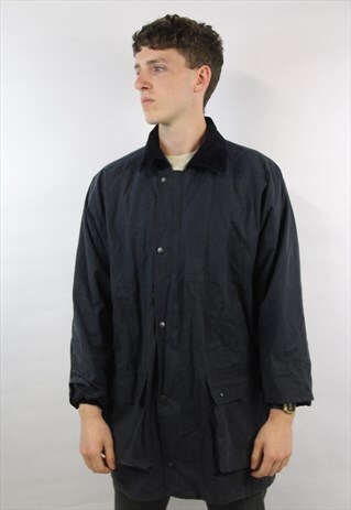 VINTAGE 90'S NAVY WAX JACKET