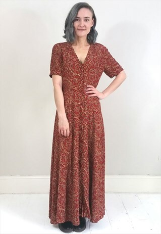 VINTAGE 90'S AUBURN FLORAL BUTTON DOWN DRESS