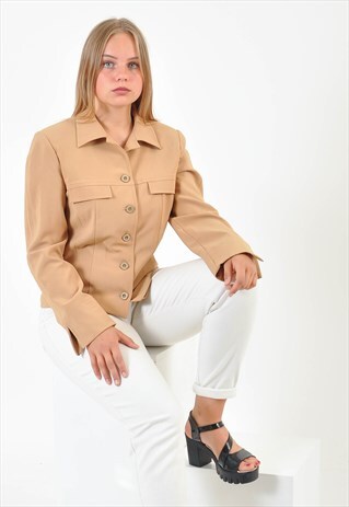 VINTAGE SAFARI JACKET IN BEIGE