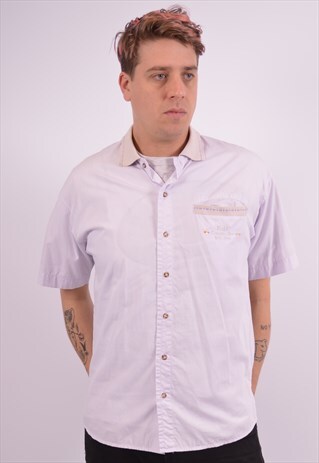 KAPPA MENS VINTAGE SHIRT LARGE PURPLE 90S