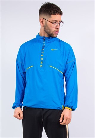 VINTAGE NIKE LIVESTRONG 1/4 ZIP WINDBREAKER JACKET