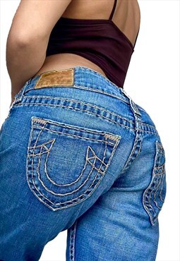 Y2K Ultra Low Rise True Religion Flare Denim Jeans