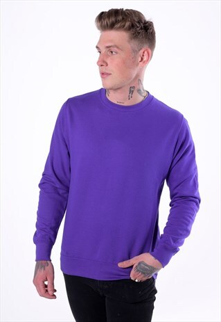 ESSENTIAL BLANK JUMPER SWEATER PULLOVER - PURPLE