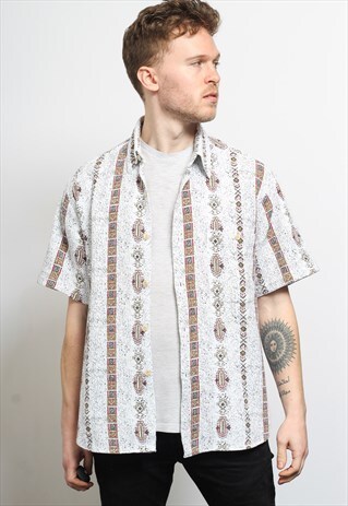 VINTAGE AZTEC PATTERNED SHIRT
