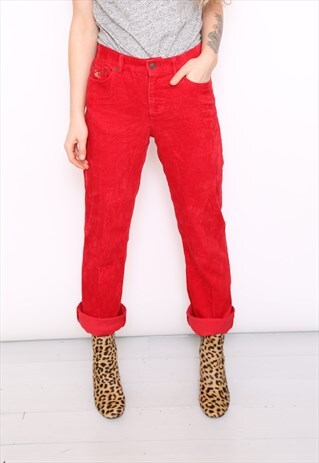 VINTAGE 90S RED CORD CORDUROY TROUSERS