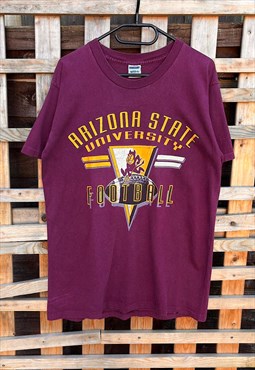 Vintage Arizona sun devils burgundy football T-shirt large 