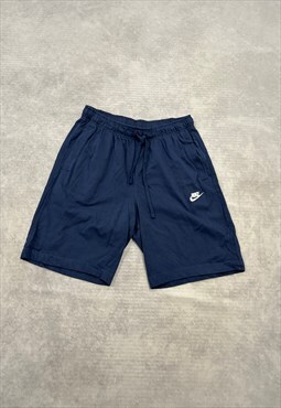 Nike Shorts Blue Sweat Shorts with Embroidered Logo