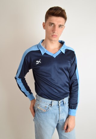 VINTAGE PUMA JERSEY FOOTBALL SHIRT MADE IN W-GERMANY (853)