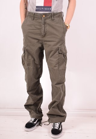 CARHARTT MENS VINTAGE CARGO TROUSERS W30 L34 KHAKI 90S