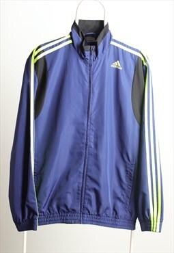 Vintage Adidas Sportswear Shell Logo Jacket Navy Neon Green