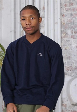 VINTAGE KAPPA CHEST LOGO SWEATSHIRT NAVY BLUE