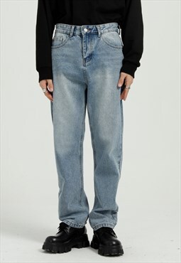 Kalodis Loose Simple Washed Jeans