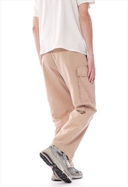 Vintage Military Cargo Pants Work Trousers 90s Beige