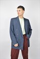 Vintage blue striped classic suit blazer