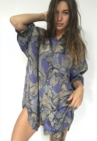 PATTERNED OVERSIZED RETRO VINTAGE UNISEX FESTIVAL SHIRT