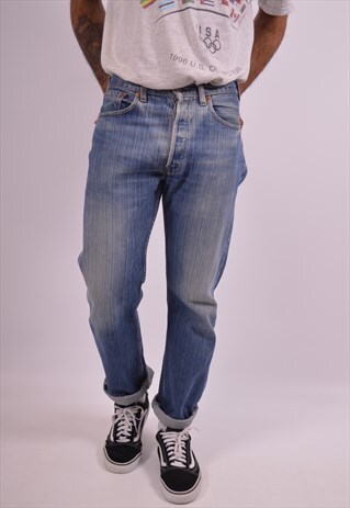 LEVI'S 501 MENS VINTAGE JEANS W31 L31 BLUE 90S