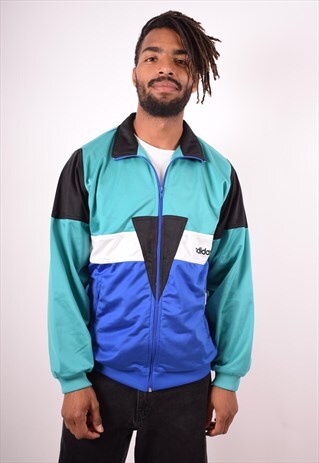 ADIDAS MENS VINTAGE TRACKSUIT TOP JACKET MEDIUM MULTI 90S