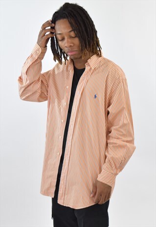 VINTAGE 90S ORANGE STRIPED RALPH LAUREN SHIRT