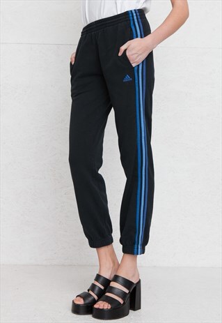 VINTAGE RETRO NAVY ADIDAS TRACK BOTTOMS JOGGERS