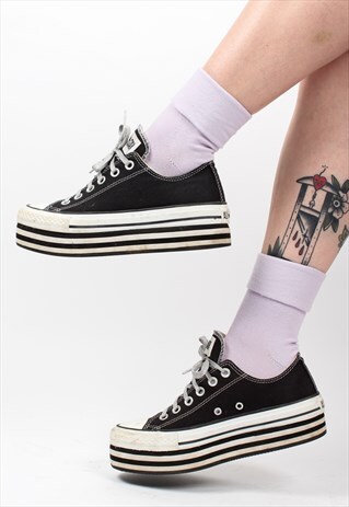 VINTAGE CONVERSE HIGH-TOP PLATFORM TRAINERS ASM2202