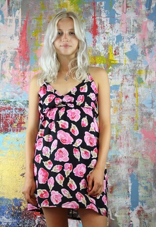 ROSE PRINT MAXI DRESS
