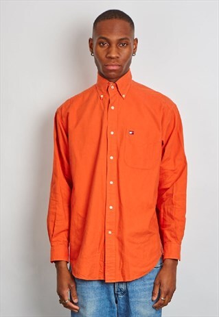 VINTAGE 90'S TOMMY HILFIGER BURNT ORANGE SHIRT