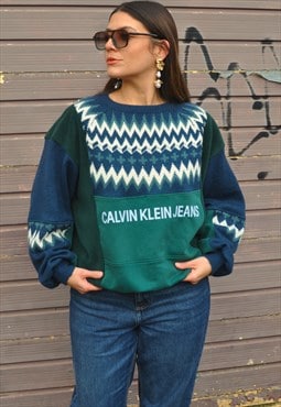 90's vintage Calvin Klein reworked Christmas knit jumper