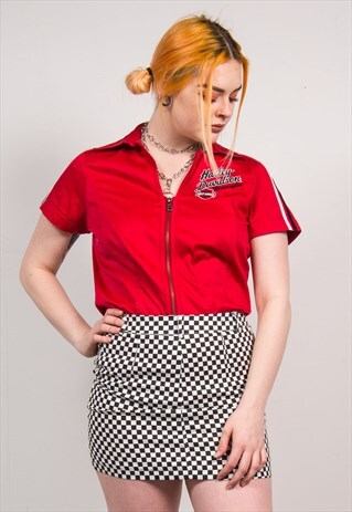 HARLEY-DAVIDSON VINTAGE 90'S RED RACING SHIRT
