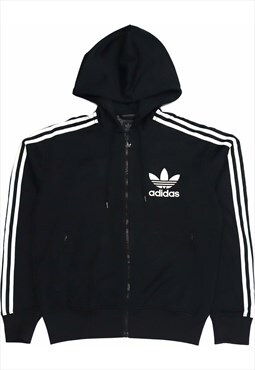 Adidas 90's Spellout Zip Up Hoodie Small Black