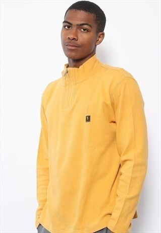 VINTAGE TRUSSARDI JEANS 1/4 ZIP SWEATSHIRT YELLOW