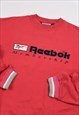 VINTAGE 90S REEBOK EMBROIDERED LOGO SWEATSHIRT IN RED