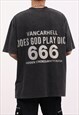 BLACK WASHED GRAPHIC KENDRICK COTTON OVERSIZED T SHIRT TEE