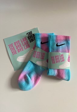 Nike 'Bubblegum' (Pink/Blue) Tie Dye Socks - 1 Pair
