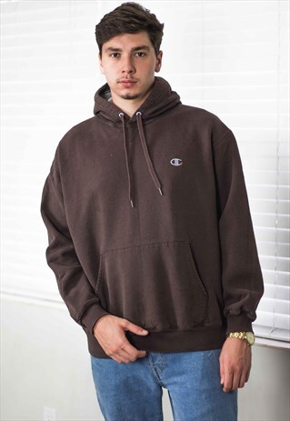 VINTAGE CHAMPION HOODIE SWEATSHIRT JUMPER LOGO 90S L 22.1